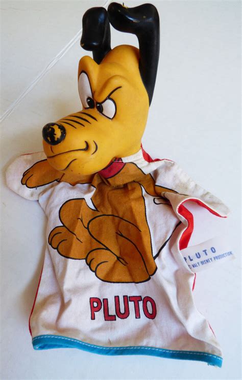 Vtg 1960s Walt Disney Productions Pluto Dog Hand Puppet Vinyl Head 11