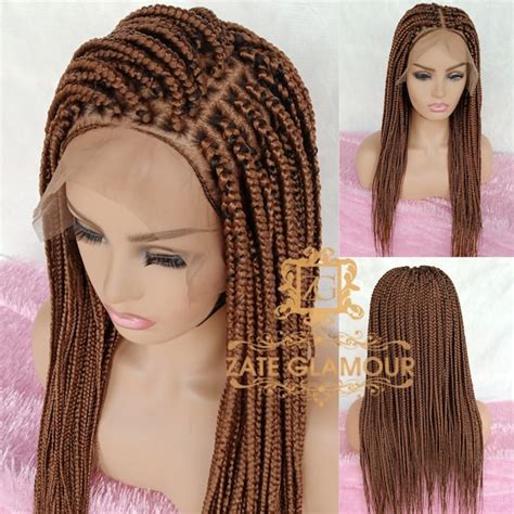 Braided Wig Lace Front Wig Braided For Black Woman Etsy