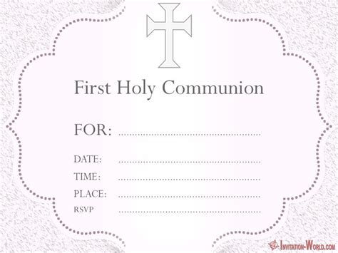 Free Printable First Holy Communion Invitation Cards