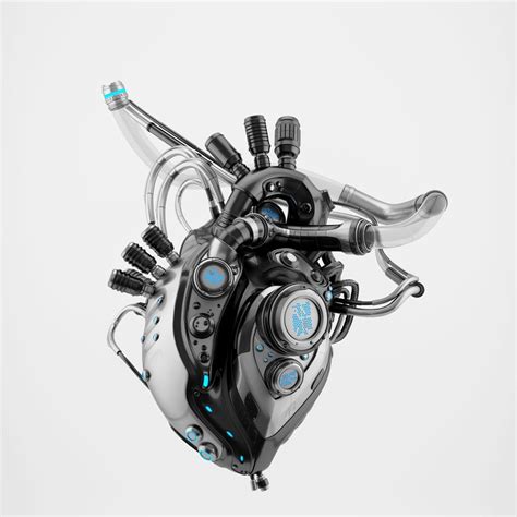 Dark Sci Fi Heart Futuristic Robot Heart Illustration Robots Concept