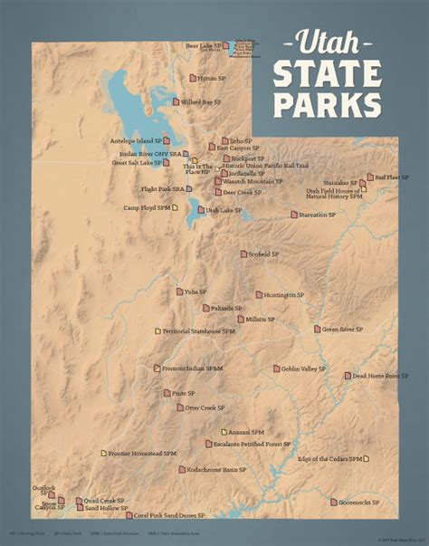 Utah State Parks Map 11x14 Print Best Maps Ever