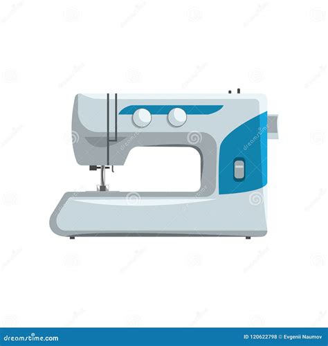 Modern Sewing Machine Dressmakers Equipment Vector Illustration On A