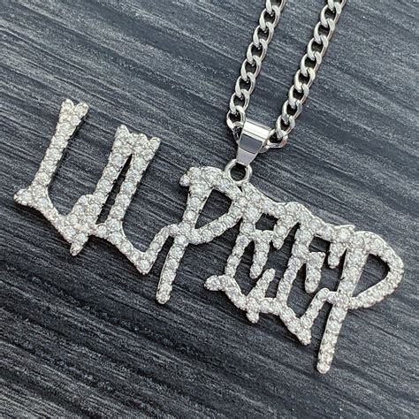 Iced Out Lil Peep 2 Necklace Lil Peep Chain Etsy