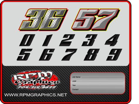 Custom Chiseled Race Car Numbers Sets Imca 4cyl Open Wheel Late