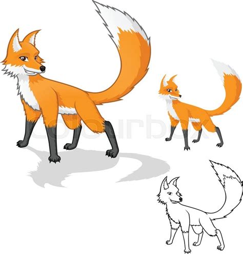 High Quality Fox Cartoon Character Stock Vector