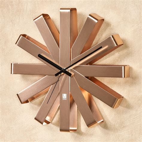 Flex Bent Modern Copper Finish Starburst Wall Clock