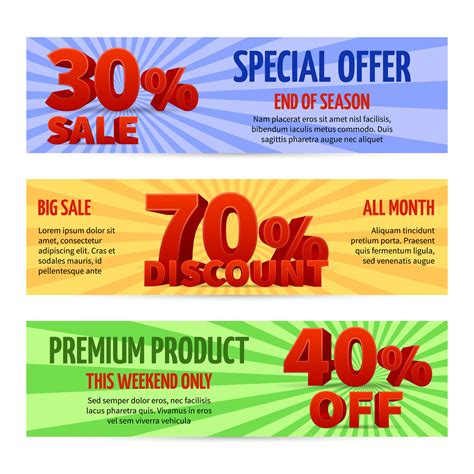 Discount Voucher Sale Coupon Label Designs Special Offer Banners Wit