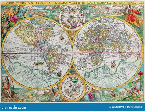 Mapas Antiguos Del Mundo Foto Editorial Imagen De Mundo