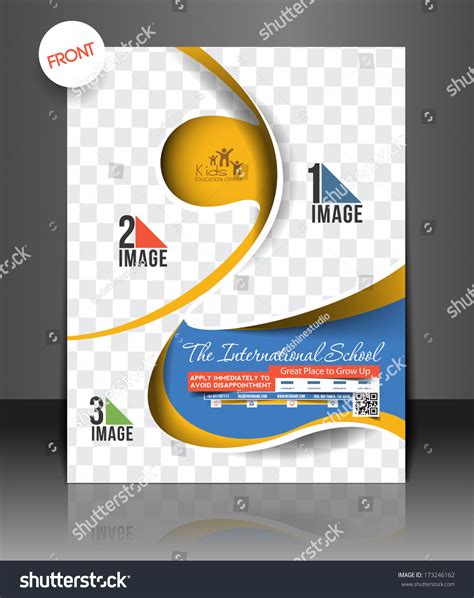 Vector School Brochure Flyer Front Magazine Cover And Poster Template