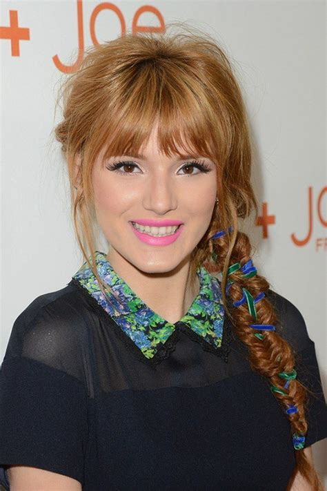 Bella Thorne Teams Her Plait With Coloured Ribbons And Bangs Yas Girl