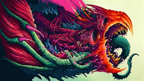 Dragon Illustration Psychedelic Trippy Colorful
