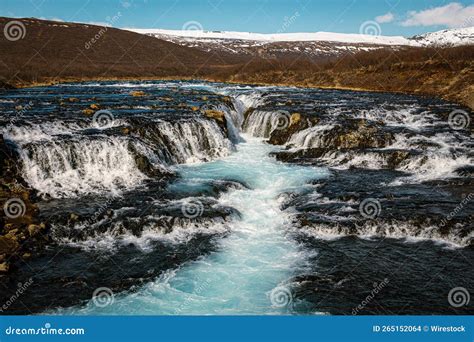 Scenic Shot Of The Bruarfoss Waterfalls In Iceland Stock Photo Image