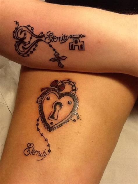 Owl and tree couple tattoo: 35 Meaningful Lock And Keys Tattoos | Friendship tattoos ...