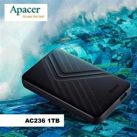 Apacer Ac236 Usb31 External Hard Disk 1tb Black Color External Hard