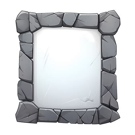 Stone Tablet Rock Banner With Cracked Elements For Game Ui 29239232 Png