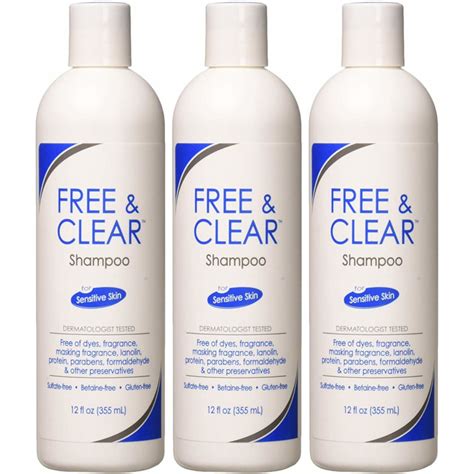 3 Pack Pharmaceutical Specialties Free And Clear Shampoo 12 Oz Each