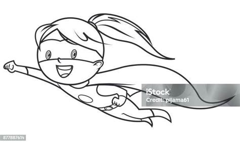 Cute Cartoon Hero Girl Stock Illustration Download Image Now Child