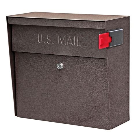 mail boss metro large metal bronze wall mount lockable mailbox in the mailboxes department at