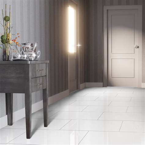 Falquon Flooring High Gloss 4v 8mm White High Gloss Tile Laminate