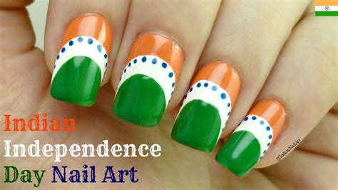 Easy Indian Independence Day Nail Art Tutorial नेल आर्ट In Hindi