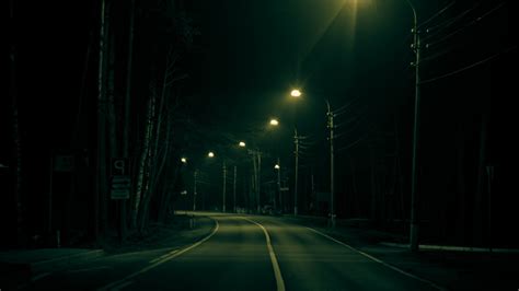 Wallpaper Sunlight Landscape Street Light Night Green Atmosphere