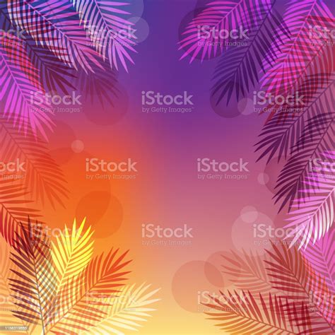 Vector Background Of Palm Leaves Stock Illustration Download Image