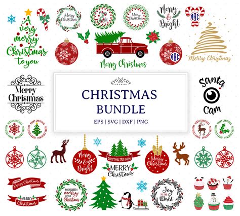 Christmas Svg Cut Files Bundle For Cricut And Silhouette
