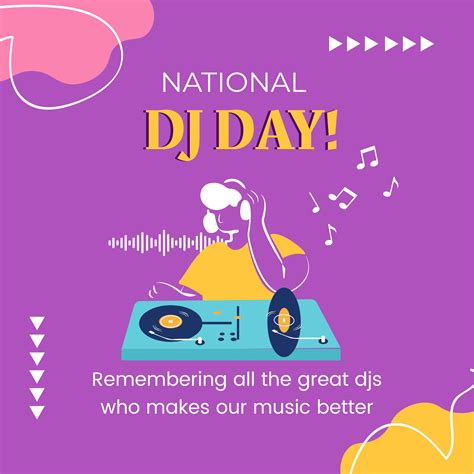 National Dj Day Whatsapp Post In Eps Jpeg Psd Illustrator Svg Png