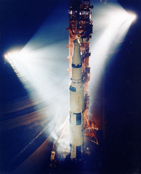 Apollo 13 Saturn V Spot Lit On The Launch Pad March 1970 1254 1551