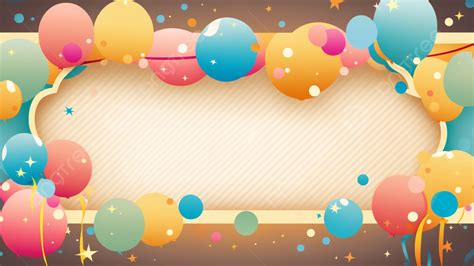 Party Color Balloon Border Blank Background Party Background Balloon