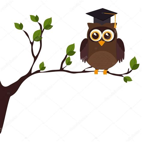Diseño del logotipo del vector de búho marrón. Buho de graduacion para preescolar | Buho con graduación ...