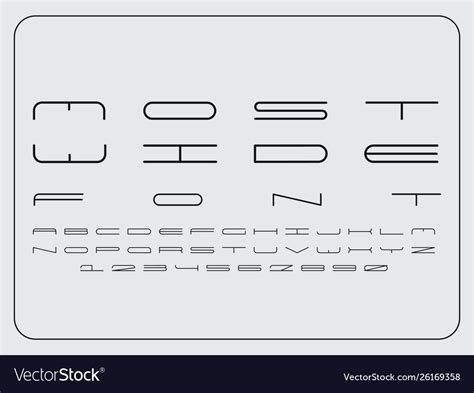 Wide Font Alphabet Letters And Numbers Royalty Free Vector