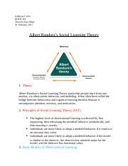 Bandura Fact Sheet Anthony Coln EDFD 110 Theorist Fact Sheet 01