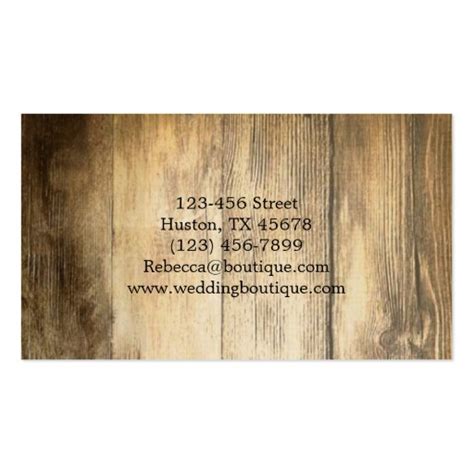 Rustic Woodgrain Western Farmhouse Country Fashion Business Card Template