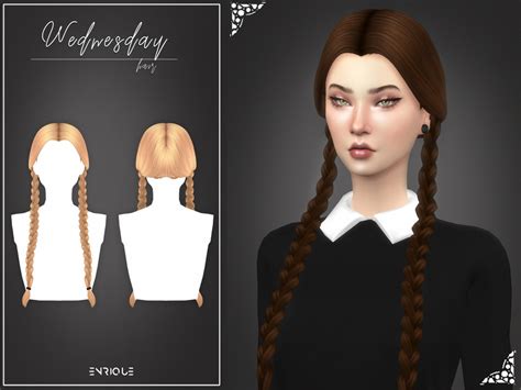 Enriques4 Wednesday Hairstyle Sims Hair Sims Sims 4