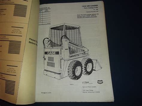 Case 1830 Uni Loader Skid Steer Parts Book Manual C1245 Ebay
