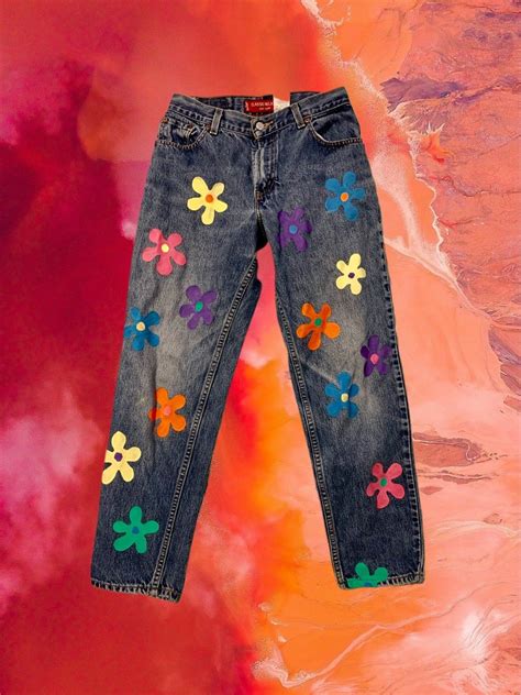 Handpainted Levi S Jeans Denim Diy Clothes Painted Clothes Diy Jeans