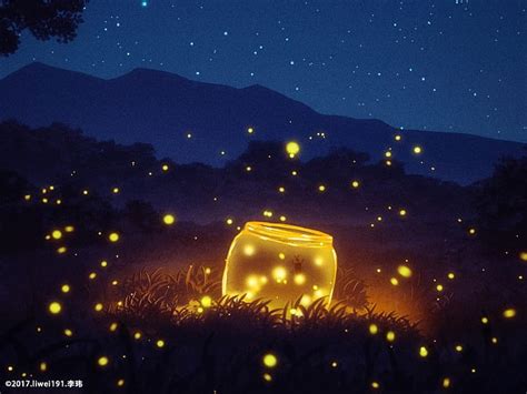 Fireflies In The Dark Wallpaper
