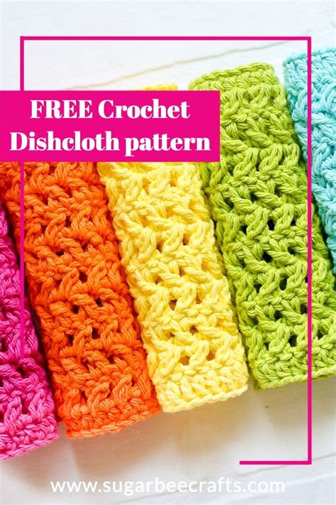Crochet Dishcloth Herringbone Pattern Dishcloth Crochet Pattern