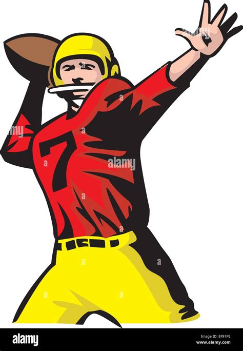 A Football Player Throwing A Football Stock Vector Image And Art Alamy