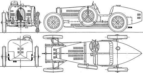 Honda civic type r 2. 1929 Bugatti Type 35C Formula blueprints free - Outlines