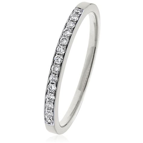 Diamond Half Eternity Ring 015ct 9k White Gold