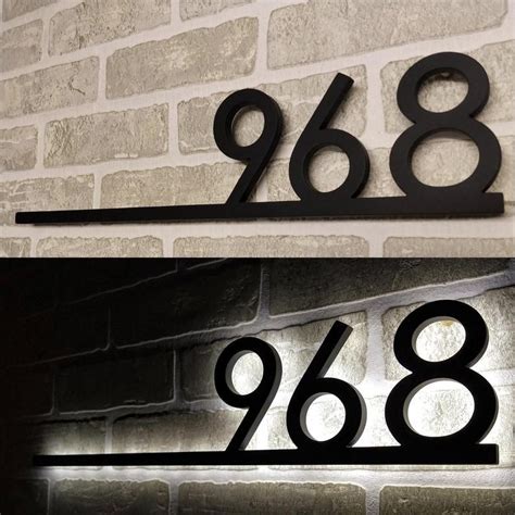 Lighted House Numbers Light Address Backlit Sign Led Illuminated