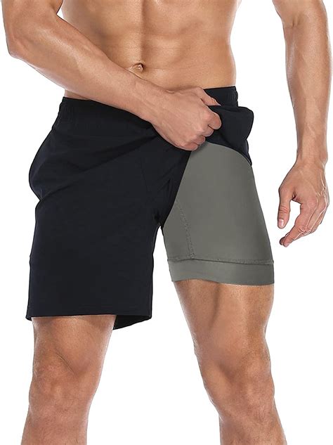 lrd mens athletic workout shorts with compression liner 7 inch inseam at amazon men s clothing store