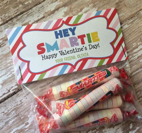 Printable Diy Smartie Valentines Day Treat Bag Topper Student