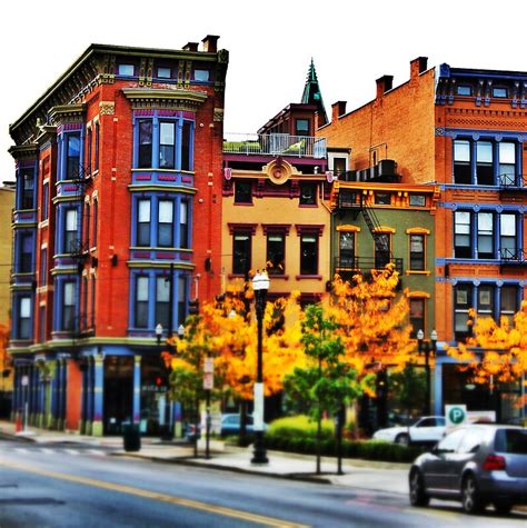Row Of Buildings Downtown Cincinnati By Alex Baker Redbubble