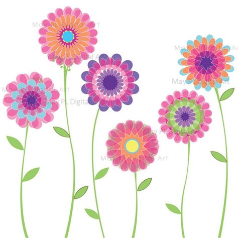 Pink Flowers Spring Flowers Decoration Clipart By