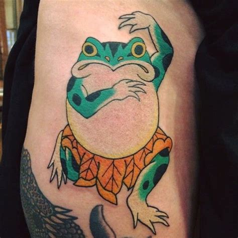Aphrodite, the greek goddess of love and beauty, was supposed to have held the frog as sacred, and in this culture also saw frog tattoos as protective; i like horimono. - @tatuata #Frog #frogtattoo by montamorino... | Tatuagens de rã, Arte sapo ...
