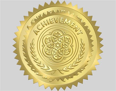 Seal Of Achievement Embossed Gold Certificate Seals C