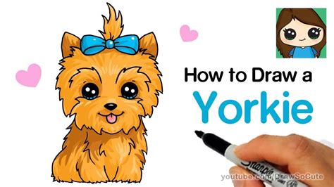 How To Draw A Yorkie Easy Jojo Siwas Bowbow Puppy Drawing Easy